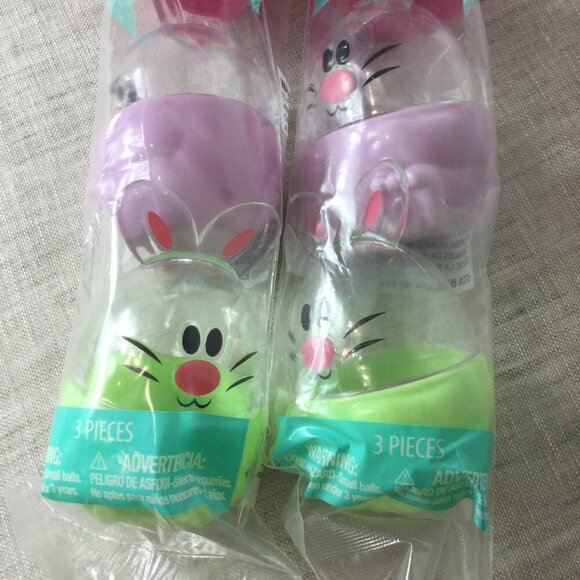 Lot of 2 Way to Celebrate Colorful Plastic Bunny Shaped Easter Eggs 3 Count Each - Picture 3 of 5